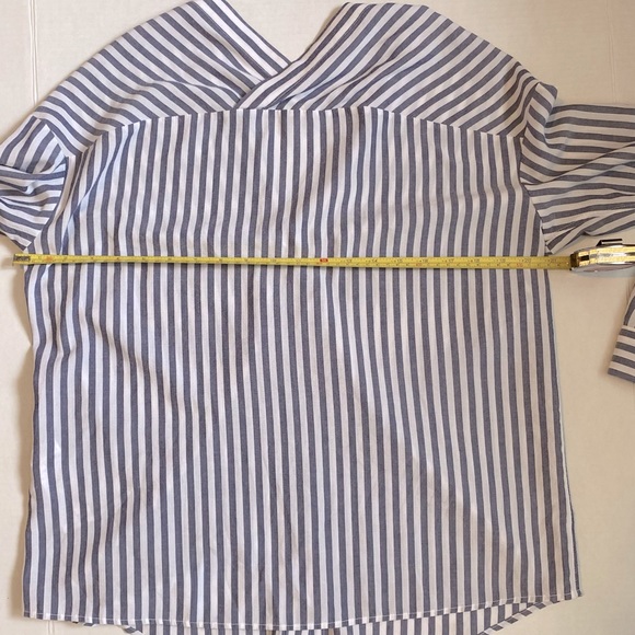 8Seconds - blue & white striped button down shirt - S - Picture 8 of 9